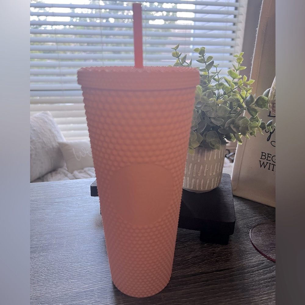 Starbucks light pink matte studded tumbler